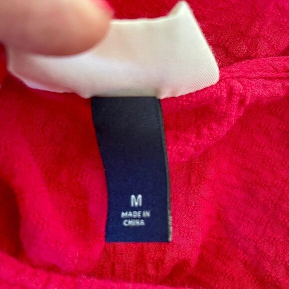 Universal thread tie front button down red top - Picture 10 of 12